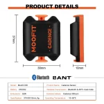 سنسور کادنس Moofit CS8‑C – سنسور RPM بی‌سیم با Bluetooth + ANT+ و نصب آسان برای دوچرخه - Image 4