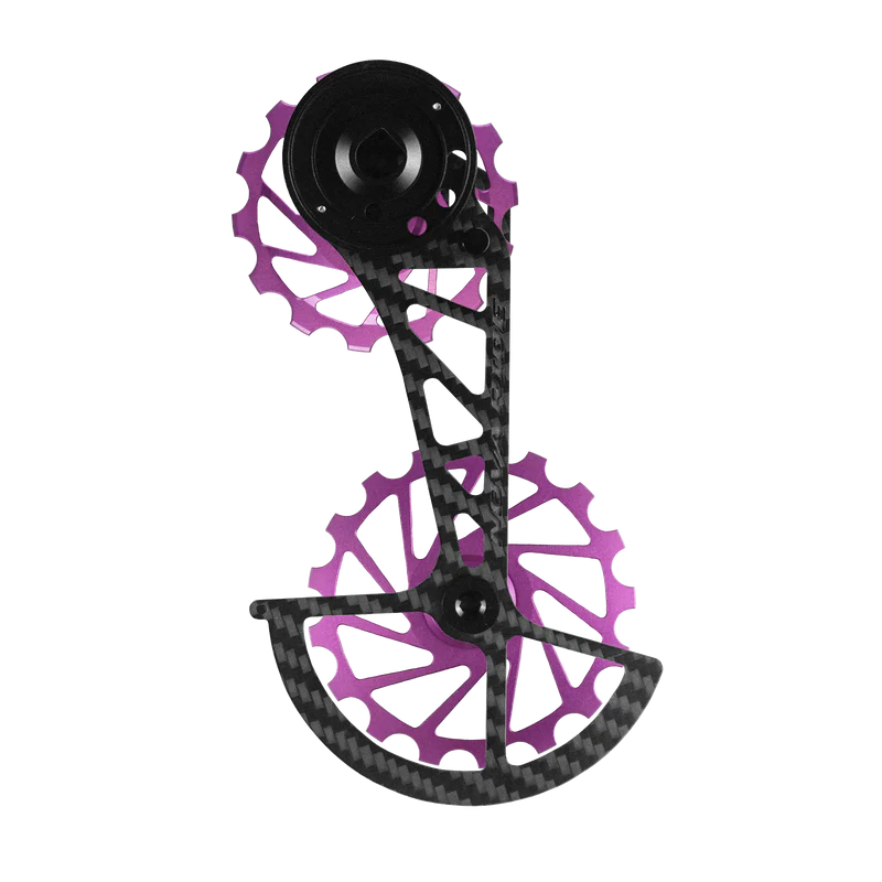 RED-FORCEPURPLEV2_013ce779-3eff-4c35-b180-4b6ce2bccdfd پایه شانژمان برند :Nova Ride مدل: OSPW Kit Pulleys + Carbon Cage مخصوص SRAM AXS 12S بنفش - Image 1