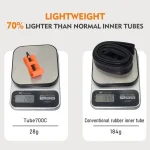 تیوب دوچرخه جاده ThinkRider TPU فوق سبک 28 گرمی سایز 700×18-32 - Image 2
