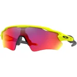 عینک دوچرخه‌سواری اوکلی Radar سبز فسفری با لنز قرمز (Oakley Radar)