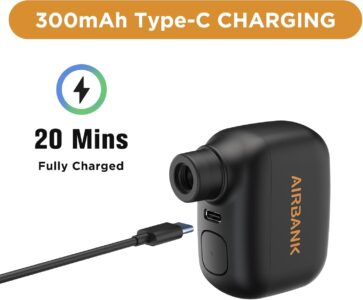 پمپ باد برقی دوچرخه مینی AIRBANC POCKET SE، قابل حمل - Image 5